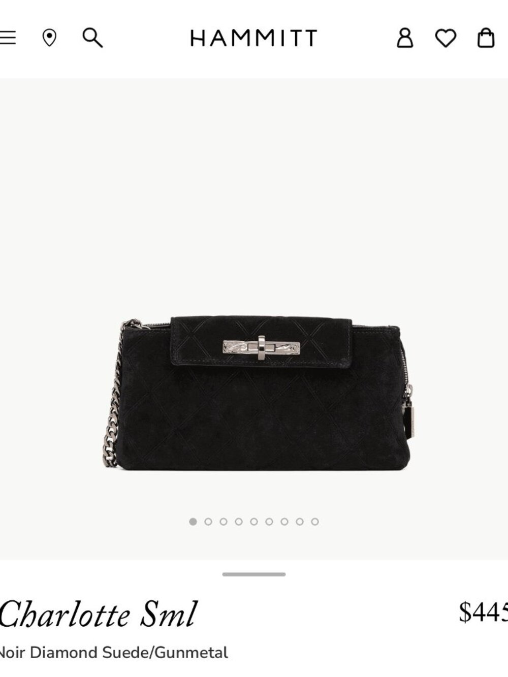 Hammitt Charlotte Sml Crossbody – Black Suede | Pristine | NWT-Quality Condition